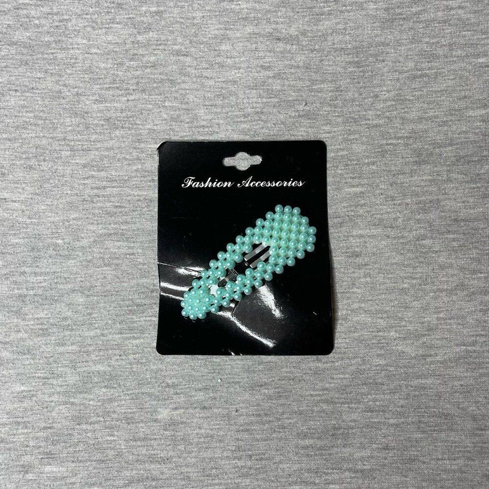 Fashion Nova Blue Beaded Vintage Style Hairclip